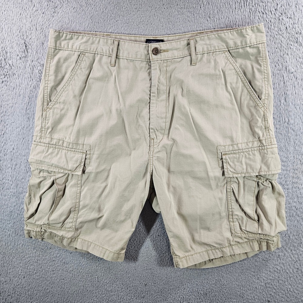 Levis Mens Khaki Tan Ripstop Cargo Shorts Size 38 Cotton